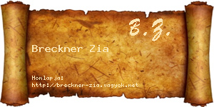 Breckner Zia névjegykártya